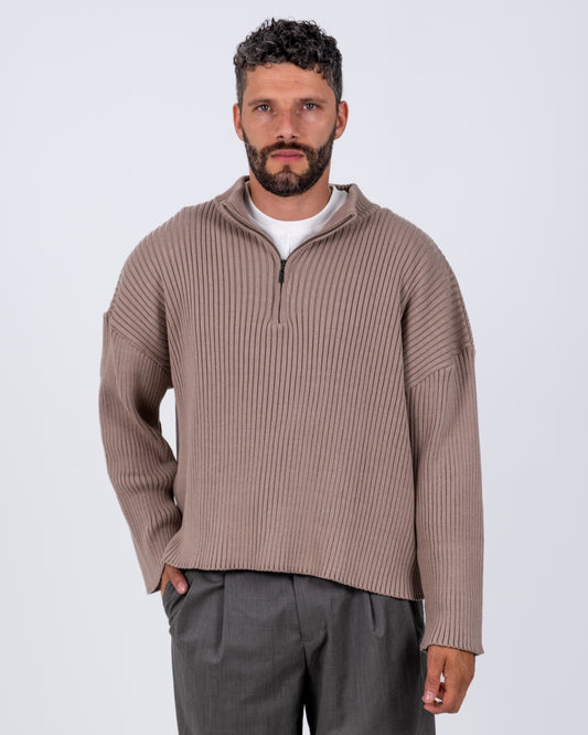 Half zip beige