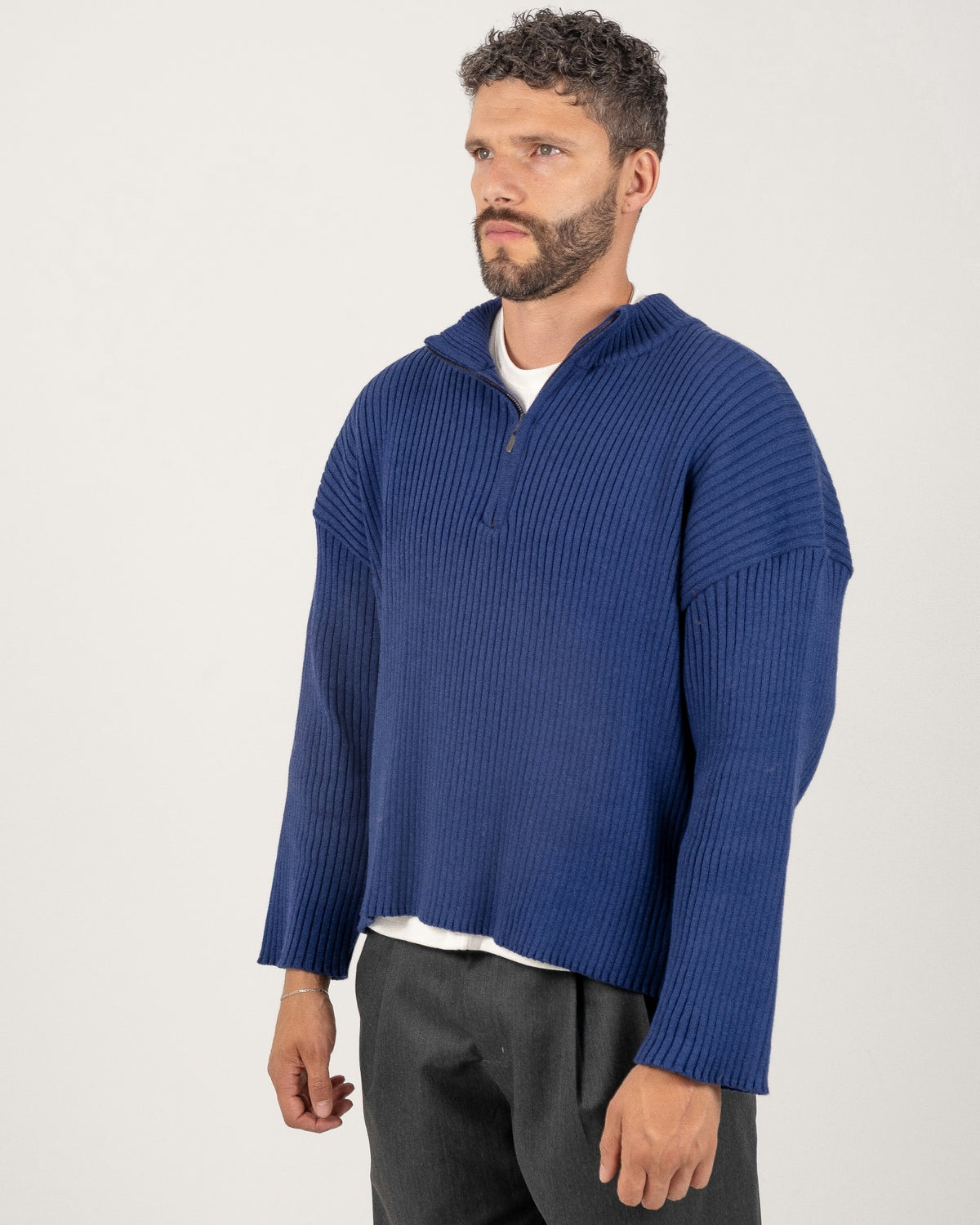 Half zip azul
