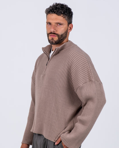 Half zip beige