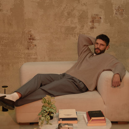 Half zip beige