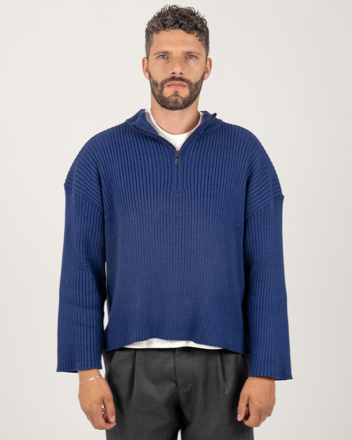 Half zip azul