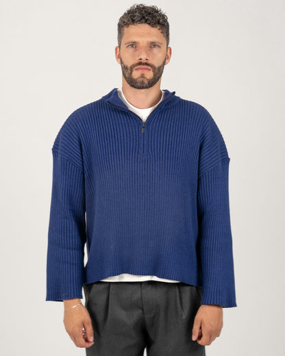 Half zip azul