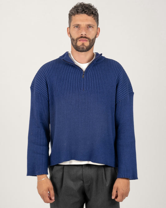 Half zip azul